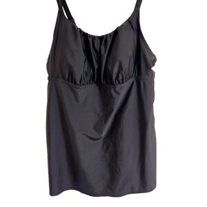 Ava & Viv Black One Piece Swimsuit Swim Dress Adjustable Straps Plus Size 16W